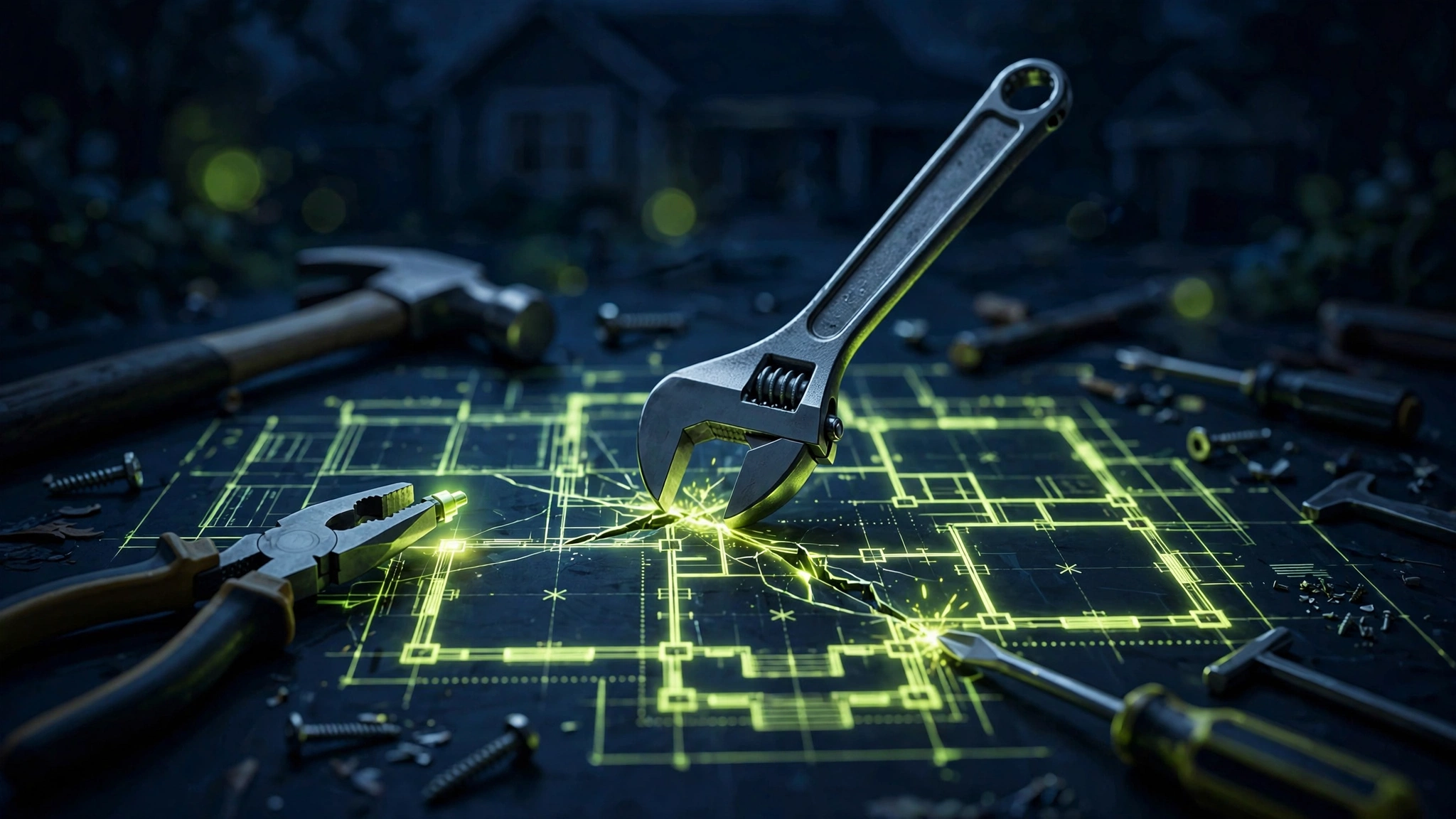 Hand tools laid over a glowing blueprint, fixing the foundation signals
